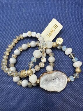 Saachi Druzy Agate Bracelet Set